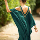 V Neck Embroidered Kaftan Cold Shoulder Beach Cover Up"