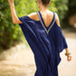V Neck Embroidered Kaftan Cold Shoulder Beach Cover Up"