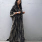 Plus Size Stripe Print V-Neck Beach Kaftan Cover-Up