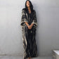 Plus Size Stripe Print V-Neck Beach Kaftan Cover-Up