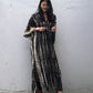 Plus Size Stripe Print V-Neck Beach Kaftan Cover-Up