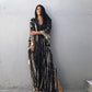 Plus Size Stripe Print V-Neck Beach Kaftan Cover-Up