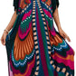 Cyenal Oversized Resort Wear Dress for Women, Vibrant Print Beach Cover-ups & Casual Loungewear, Effortless Vacation Maxi Gown