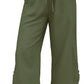 Cyenaly Women's Black Wide Leg Cropped Pants – Casual Loose Fit Drawstring Trousers with Pockets, Comfy Loungewear and Yoga pants for Summer.