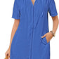 Cyenaly Women's Terry Cloth Zip Up Hoodie Beach Cover Up Short Sleeve Swimsuit Coverup with Pockets