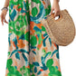 Cyenal Colorful Boho Wide Leg Pants for Women, Relaxed Fit Trousers as Vacation Beach Cover-ups, Chic Summer Loungewear Outfit