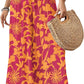 Cyenal Colorful Boho Wide Leg Pants for Women, Relaxed Fit Trousers as Vacation Beach Cover-ups, Chic Summer Loungewear Outfit