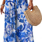Cyenal Colorful Boho Wide Leg Pants for Women, Relaxed Fit Trousers as Vacation Beach Cover-ups, Chic Summer Loungewear Outfit