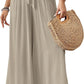 Cyenal Colorful Boho Wide Leg Pants for Women, Relaxed Fit Trousers as Vacation Beach Cover-ups, Chic Summer Loungewear Outfit