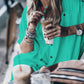 Long Sleeve Button-Up Bikini Cover Up for Women with Pockets