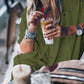 Long Sleeve Button-Up Bikini Cover Up for Women with Pockets