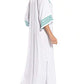 Embroidered V-Neck Beach Kaftan Short Sleeve Swimsuit Cover Up