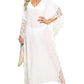 Women's V-Neck Batwing Sleeve Kaftan Beach Cover Up