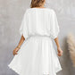 V-Neck Smocked Beach Tunic: Women's Solid Color Cover Up