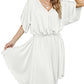 V-Neck Smocked Beach Tunic: Women's Solid Color Cover Up