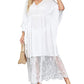 V-Neck Lace Hem Swimsuit Cover Up for Women's Beach Kaftans