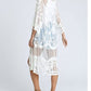 Mesh Embroidered Kimono Cardigan: Women's 3/4 Sleeve Cover Up