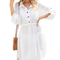 Women's Long Sleeve Beach Shirt Dress Swimsuit Coverup