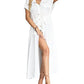 Casual Button-Down Beach Kimono for Women: Drawstring Waist