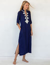 Sexy V-Neck Long Caftan Cover Up: Beach Kaftans