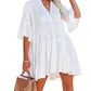 Women's White Button-Down Beach Shirt Cover Up