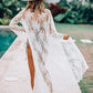 Maternity Robe Sheer Lace Kimono Swimsuit Cover Up