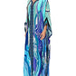 Women's Print Beach Caftan with Side Split, Ideal Coverup