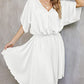V-Neck Smocked Beach Tunic: Women's Solid Color Cover Up