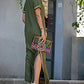 Embroidered V-Neck Beach Kaftan - Women's Cover-Up
