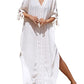 Women's Embroidered V-Neck Beach Caftan Dress