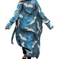 Crane Print Kimono: Women's Beach Cover Up with Belt