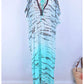 V Neck Chiffon Plus Size Beach Kaftan Dress: Swimwear Cover Up