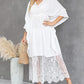 V-Neck Lace Hem Swimsuit Cover Up for Women's Beach Kaftans