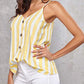 Yellow Striped V-Neck Cami Tank Top - Women's XXL
