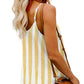 Yellow Striped V-Neck Cami Tank Top - Women's XXL