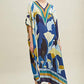 Plus Size Women's Long Beach Kaftan: Short Sleeve Swim Cover Up