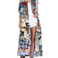 Print Kimono: Women's Short Sleeve Swimsuit Cover Up