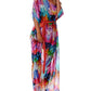 Plus Size Colorful Beach Kaftan Dress Chiffon Swim Cover Up