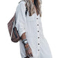 Long Sleeve Button-Up Bikini Cover Up for Women with Pockets