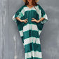 Green V-Neck Print Beach Caftan: Women's Stylish Swimsuit Cover-Up