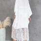 V-Neck Lace Hem Swimsuit Cover Up for Women's Beach Kaftans