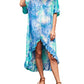 Loose Tie-Dye V-Neck Beach Kaftans for Women
