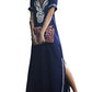 V Neck Embroidered Kaftan: Beach Cover Up for Women