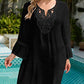 Long Sleeve Lace Tassel Bikini Cover Up Dress