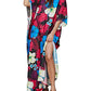 Purple V-Neck Ethnic Print Kaftan Beach Cover Up