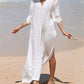 Women's Embroidered V-Neck Beach Caftan Dress