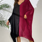 Women's V-Neck Swimsuit Coverup Black and Red Plus Size