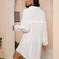 Women's White Button-Down Swimsuit Cover Up Dress