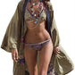 Floral Long Sleeve Beach Kimono: Women's Swimwear Cover Up