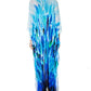 Leaf Print Chiffon Beach Kaftan Maxi Dress Women's Swim Cover Up
